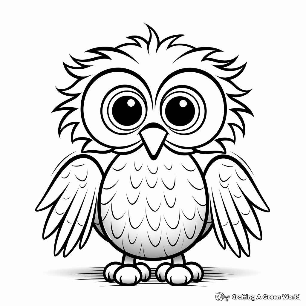 Whimsical Cartoon Eagle Coloring Pages 2