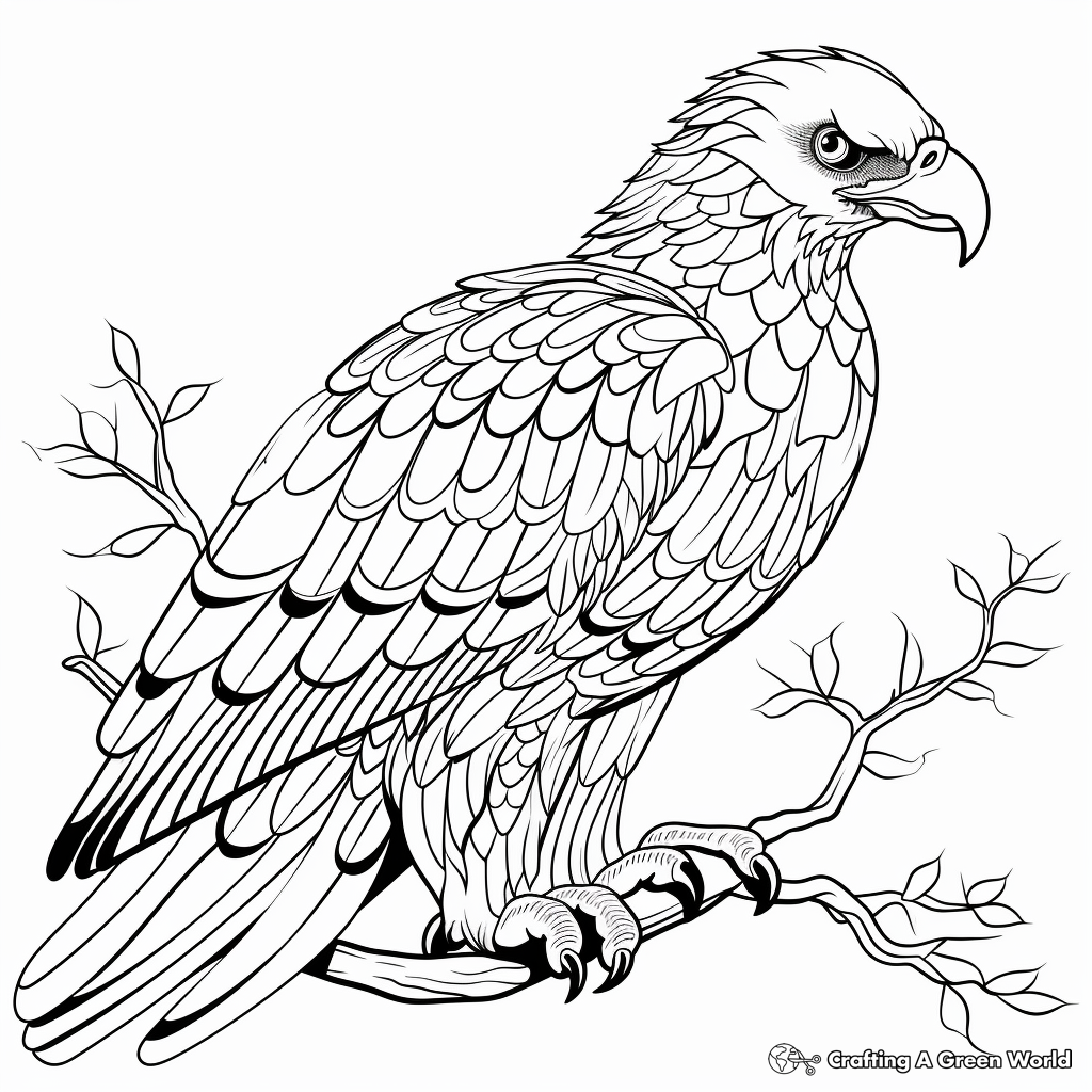 Whimsical Cartoon Eagle Coloring Pages 3