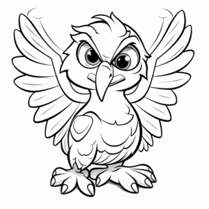 Whimsical Cartoon Eagle Coloring Pages 4