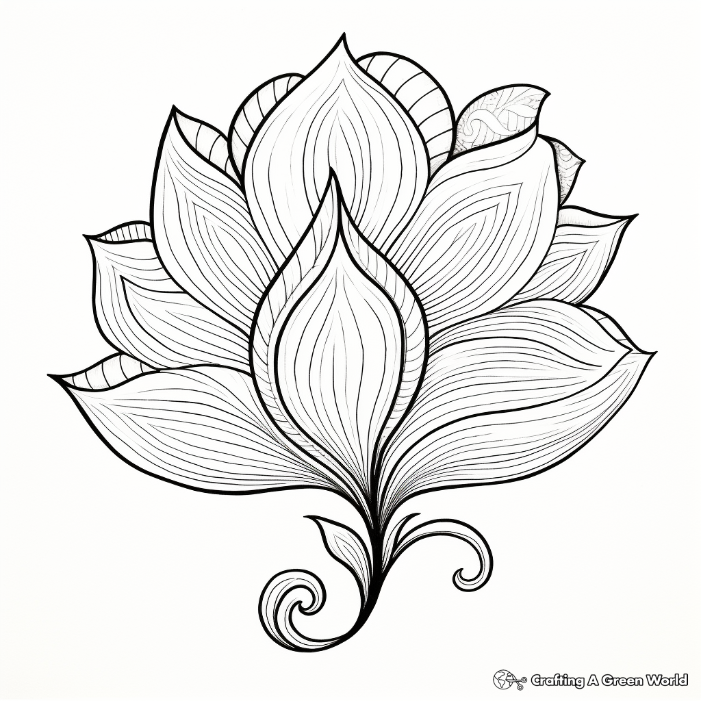 Whimsical Ear and Flower Coloring Pages 1