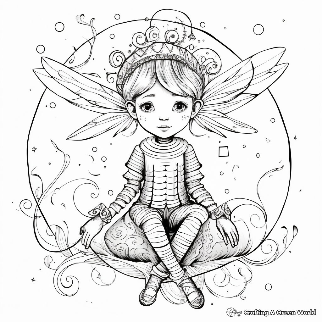 Whimsical Elf Coloring Pages 3