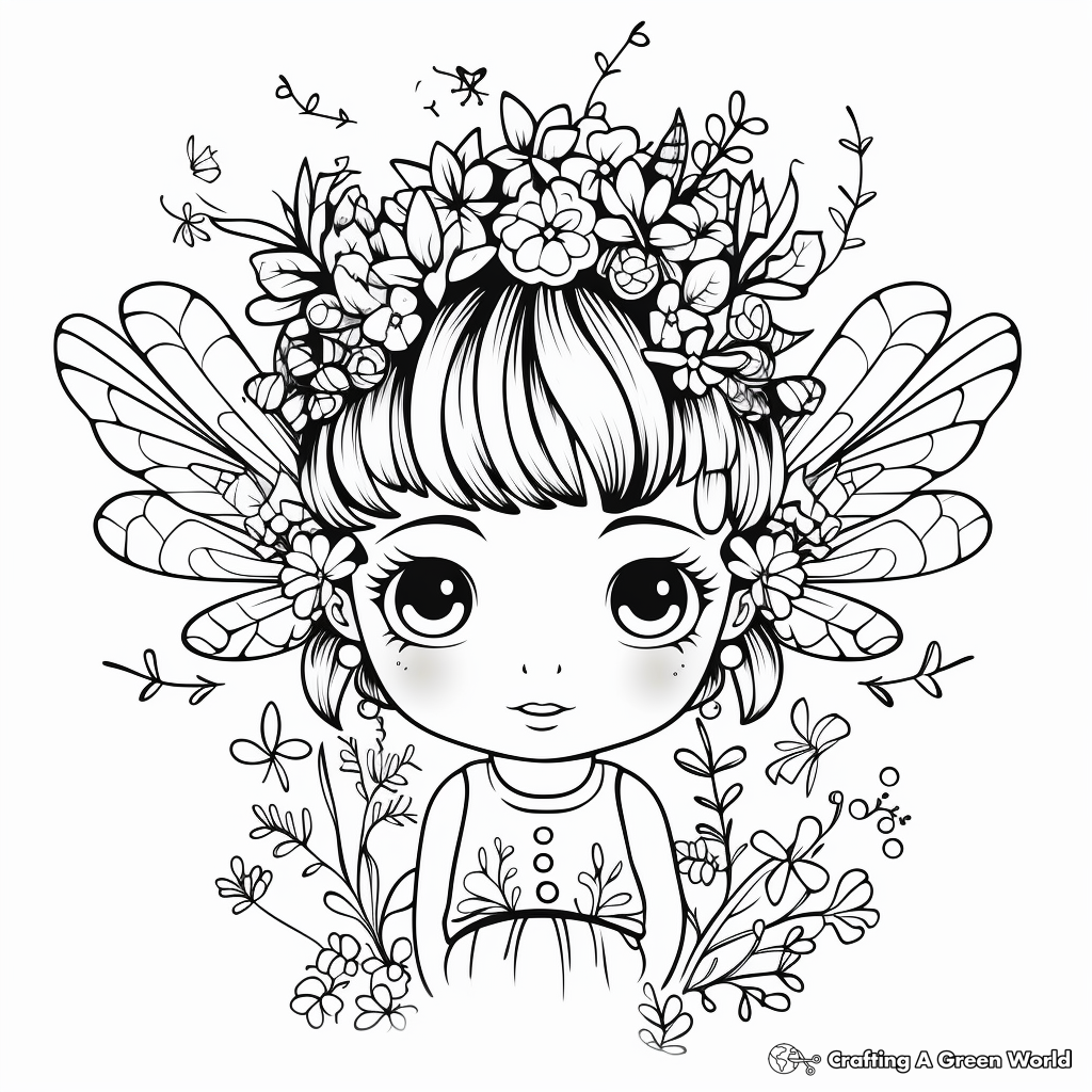 Whimsical Fairy Coloring Pages 2