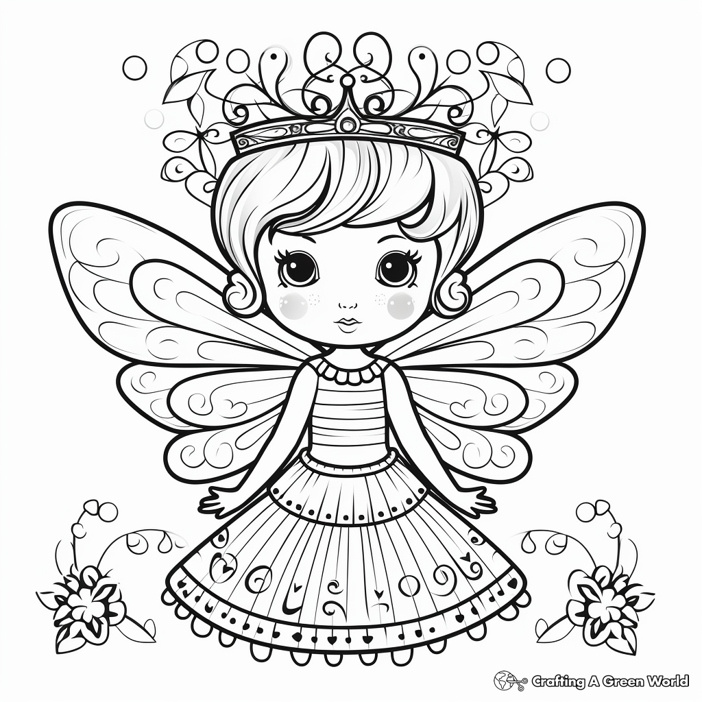 Whimsical Fairy Coloring Pages 3