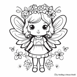 Whimsical Fairy Coloring Pages 4
