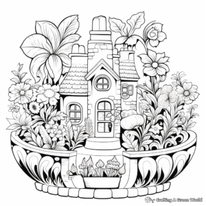 Whimsical Fairy Garden Coloring Pages 4