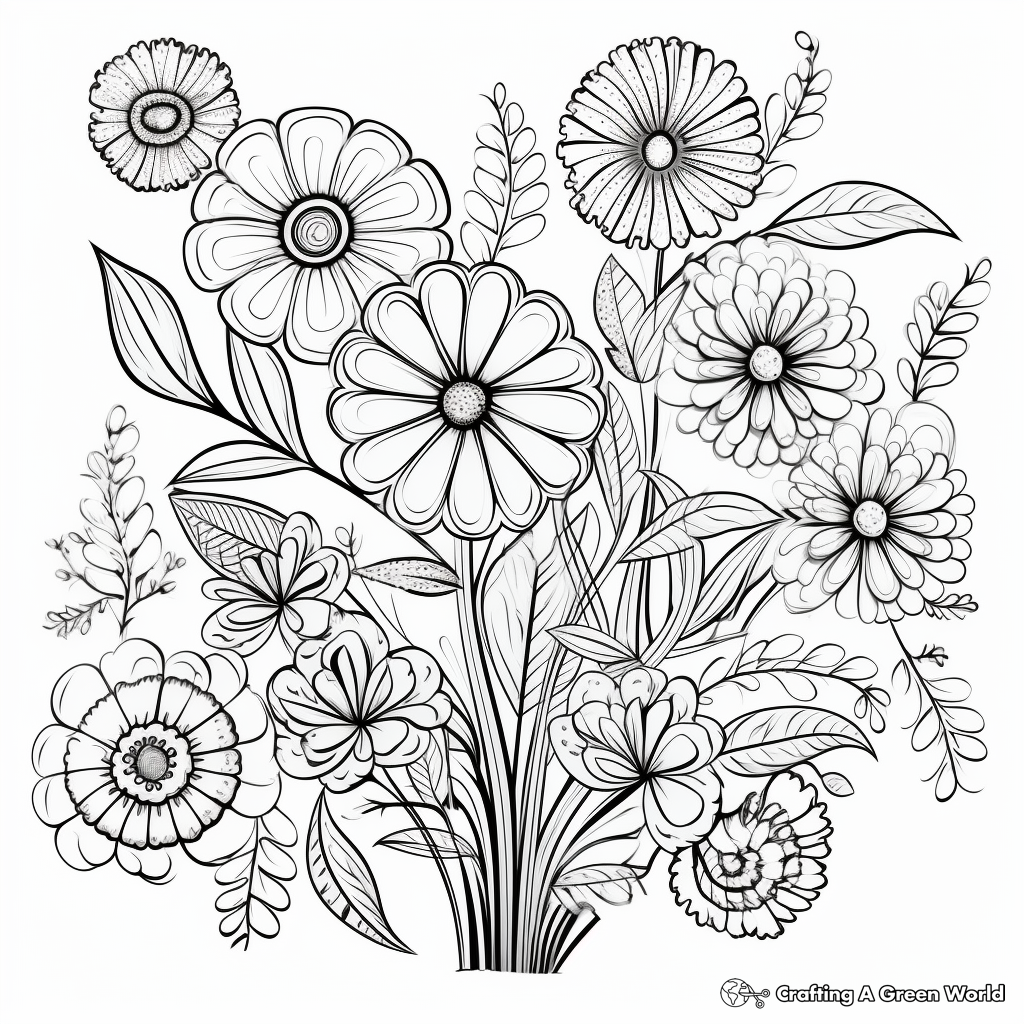 Whimsical Floral Patterns Coloring Pages 1