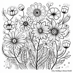Whimsical Floral Patterns Coloring Pages 2