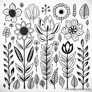 Whimsical Floral Patterns Coloring Pages 4