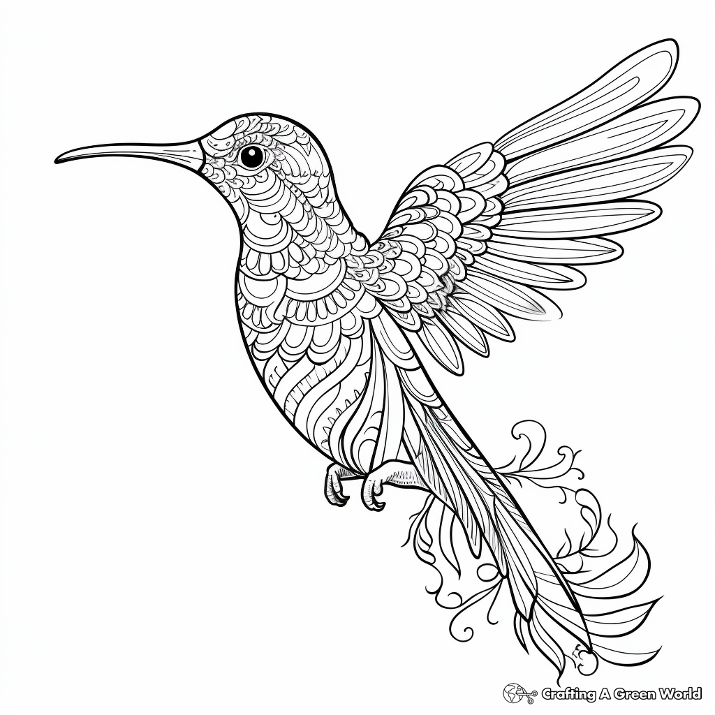 Whimsical Hummingbird Coloring Pages: Elegant and Detailed 1
