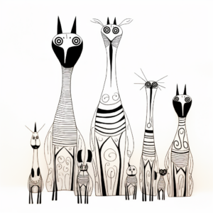 Whimsical Kangaroo Family Coloring Pages 3
