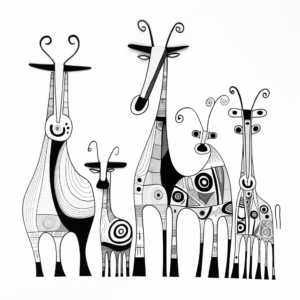 Whimsical Kangaroo Family Coloring Pages 4