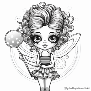 Whimsical Lollipop Fairy Coloring Pages 1
