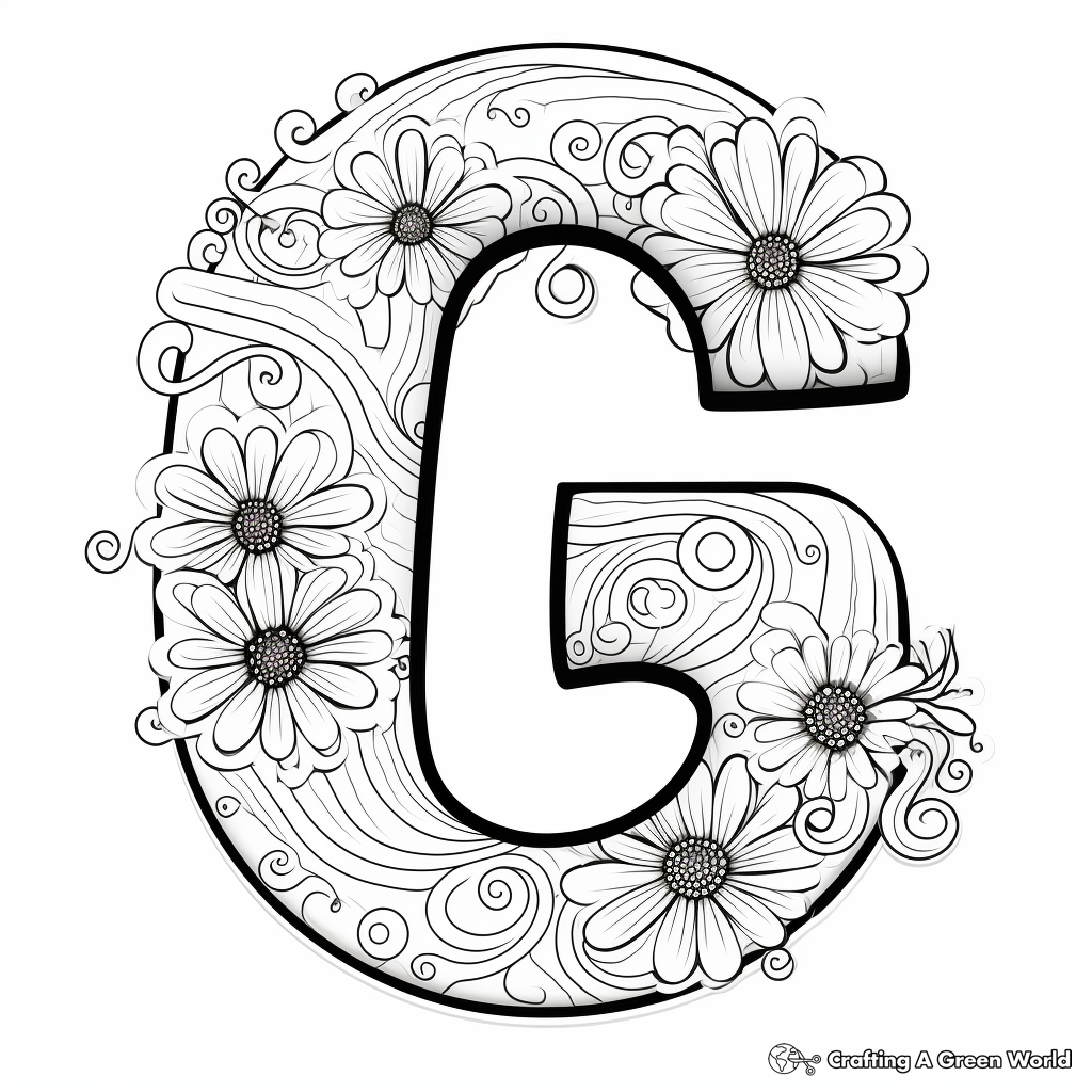 Whimsical Lowercase Letter G Coloring Pages 2