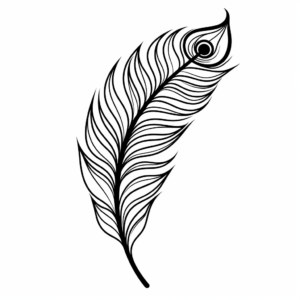 Whimsical Peacock Feather Coloring Pages 1