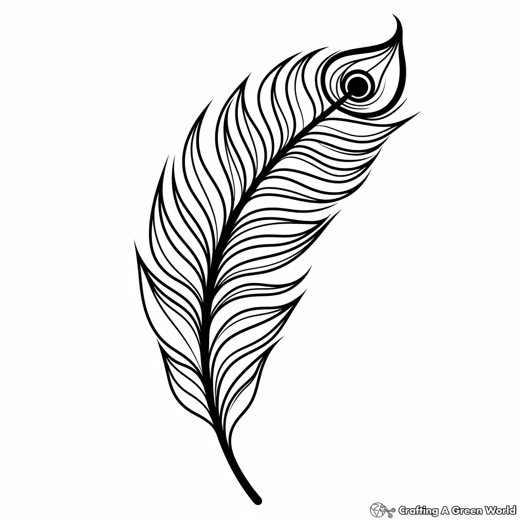 Whimsical Peacock Feather Coloring Pages 1