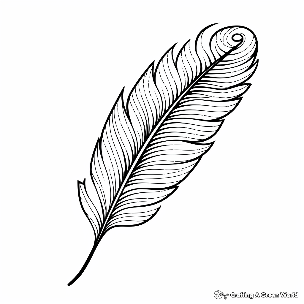 Whimsical Peacock Feather Coloring Pages 2
