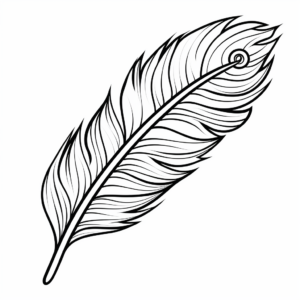 Whimsical Peacock Feather Coloring Pages 3