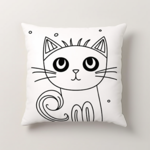 Whimsical Pillow Cat Coloring Pages 4