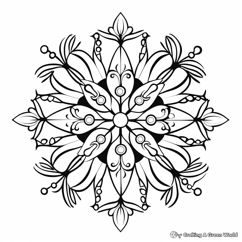 Whimsical Snowflakes Coloring Pages for Fantasy Lovers 1