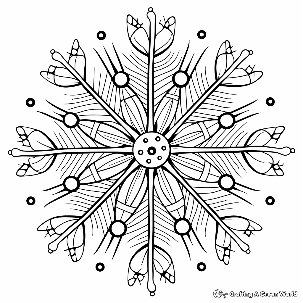 Whimsical Snowflakes Coloring Pages for Fantasy Lovers 2