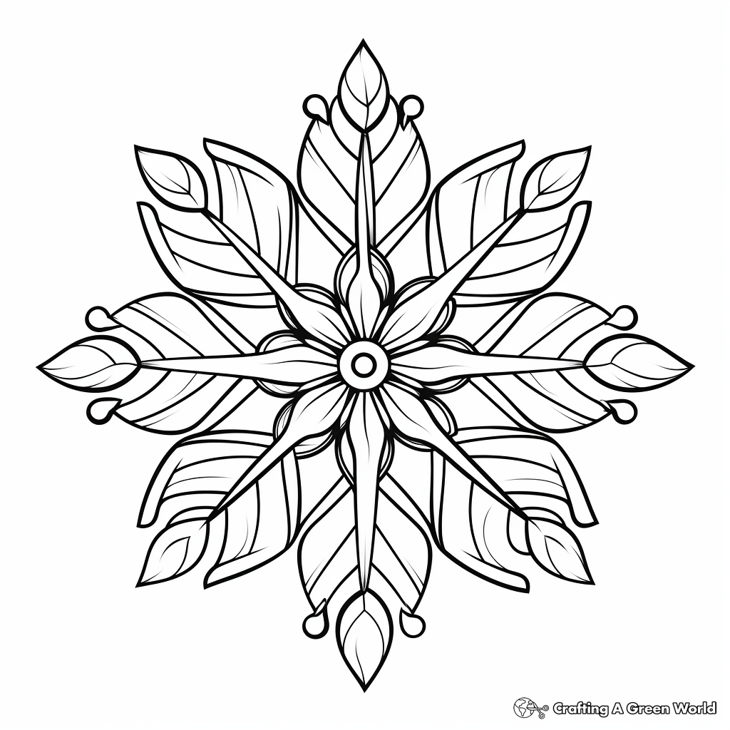 Whimsical Snowflakes Coloring Pages for Fantasy Lovers 3