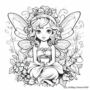 Whimsical St Patrick's Fairy Coloring Pages 1