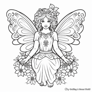 Whimsical St Patrick's Fairy Coloring Pages 2