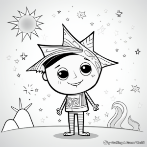 Whimsical Star-Character Get Well Soon Coloring Pages 3