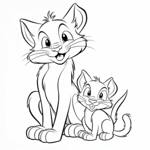Whimsical Tom and Jerry Coloring Pages 2