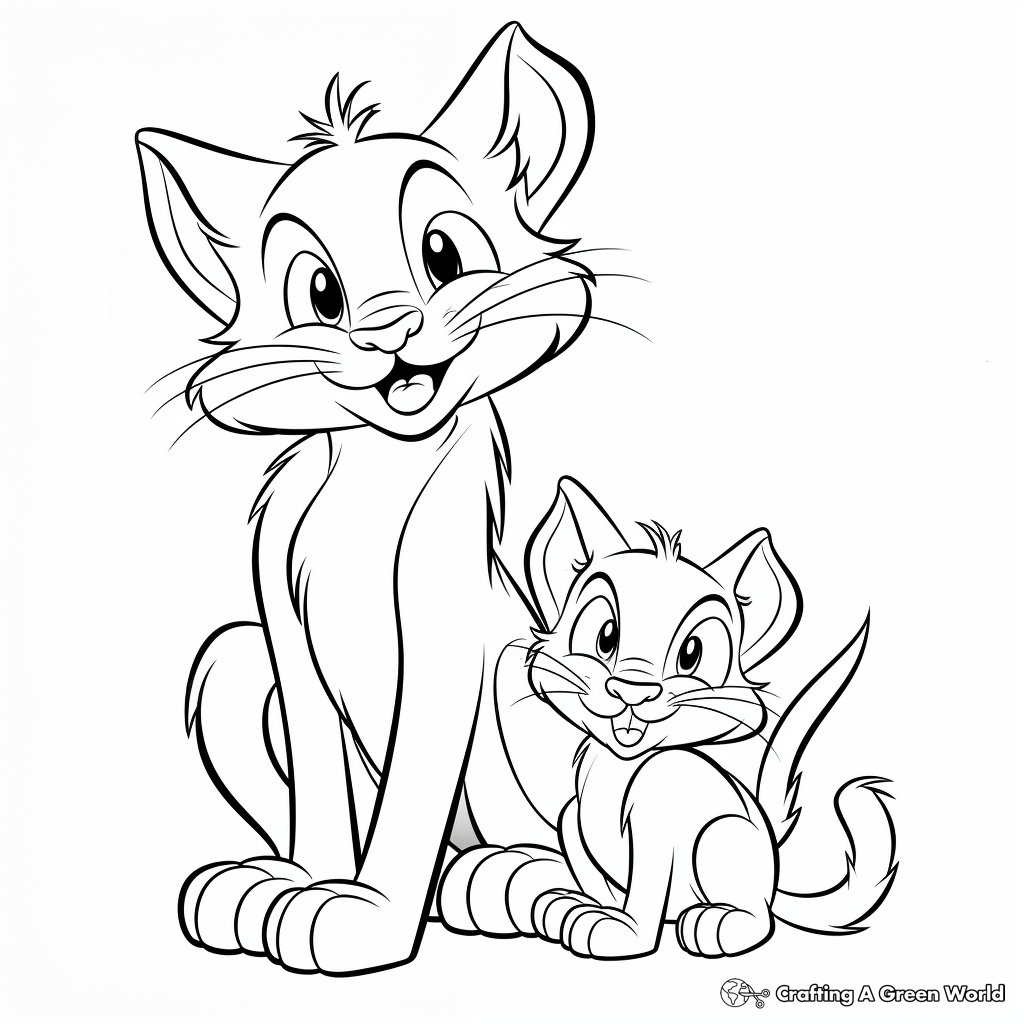 Whimsical Tom and Jerry Coloring Pages 2