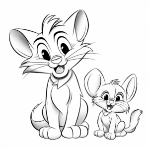 Whimsical Tom and Jerry Coloring Pages 3