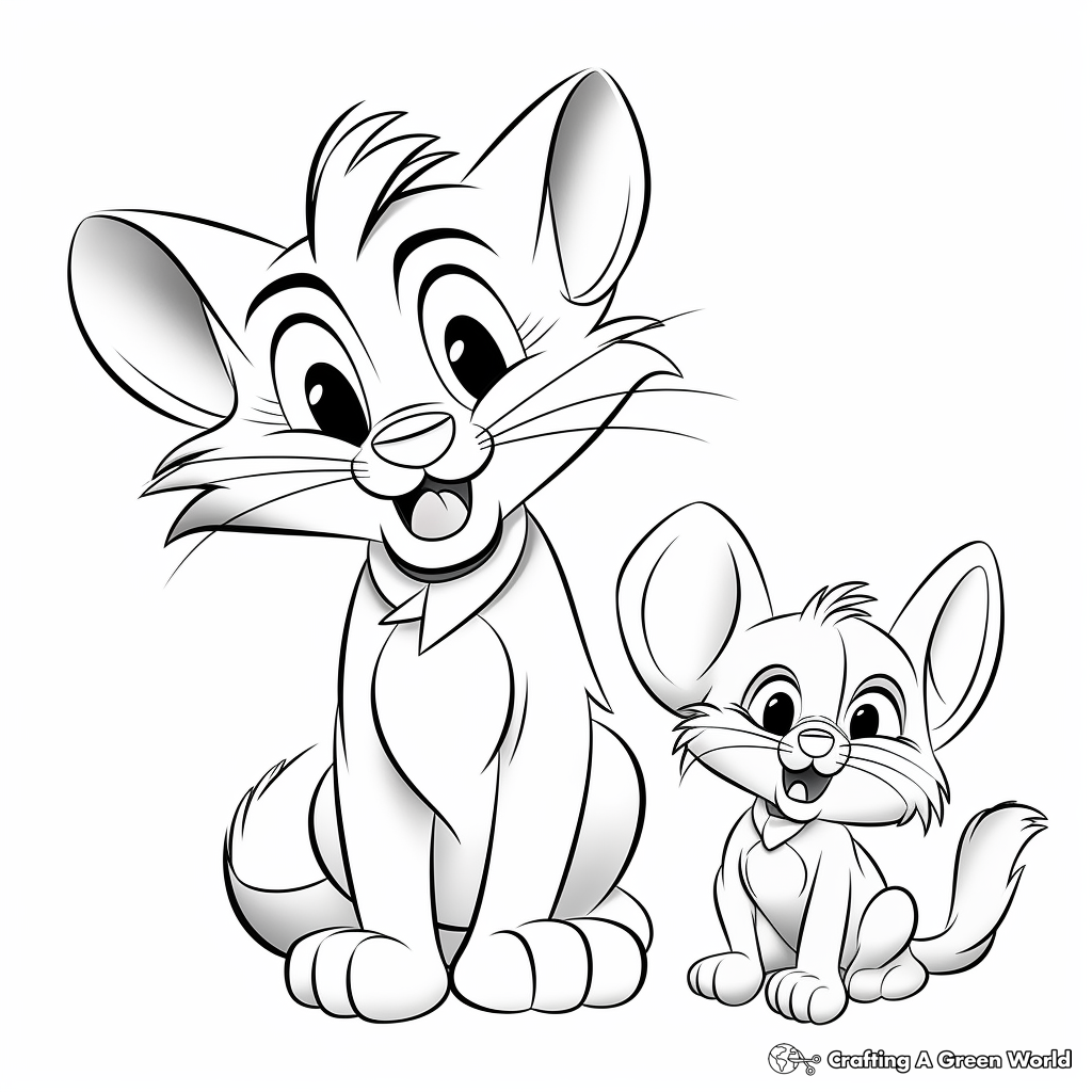 Whimsical Tom and Jerry Coloring Pages 3