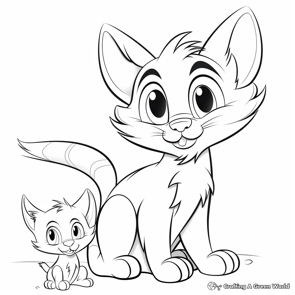 Whimsical Tom and Jerry Coloring Pages 4