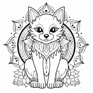Whimsical Tonkinese Cat Mandala Coloring Pages 2