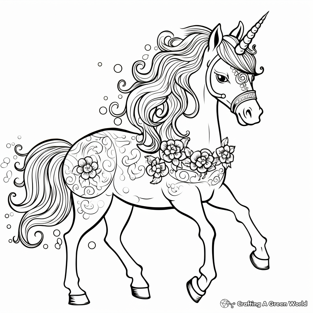 Whimsical Unicorn Coloring Pages for Dreamers 4