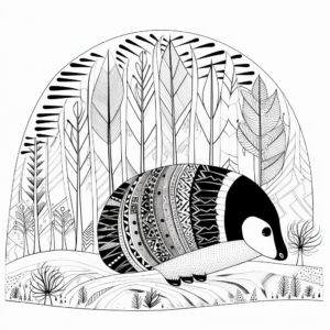 Whimsical Winter Badger Coloring Pages 2