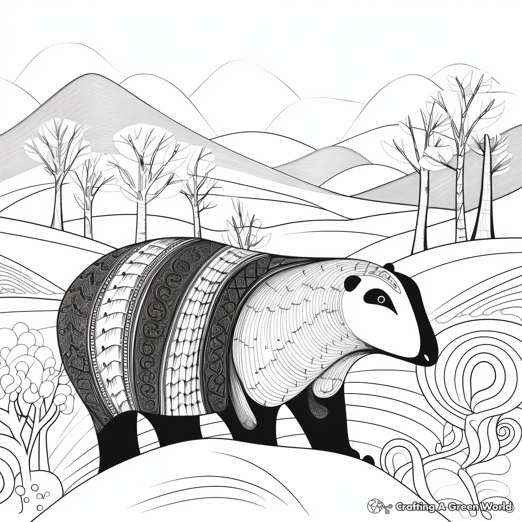 Whimsical Winter Badger Coloring Pages 3
