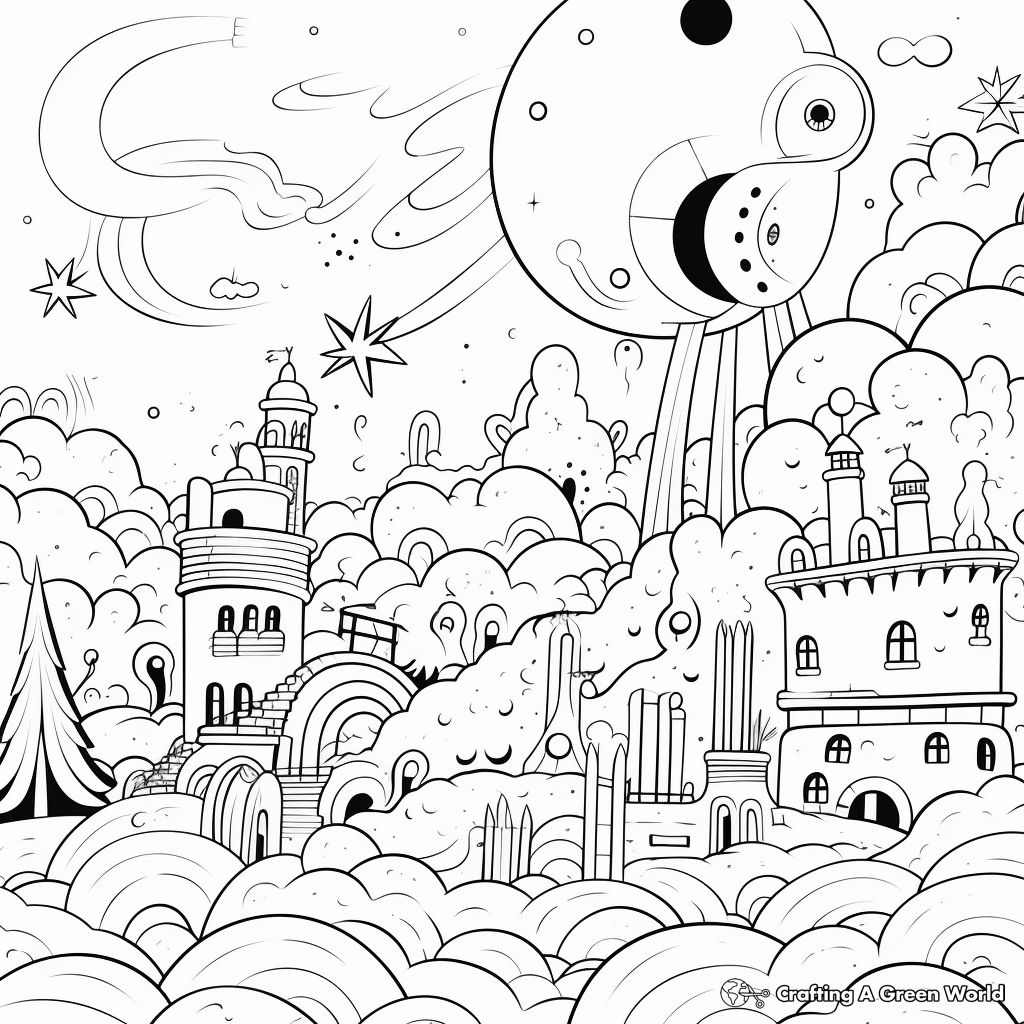 Whimsical, Surrealist Coloring Pages 1