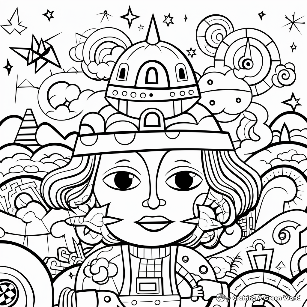 Whimsical, Surrealist Coloring Pages 2