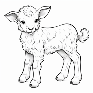 Whimsy Baby Sheep (Lamb) Coloring Pages 3