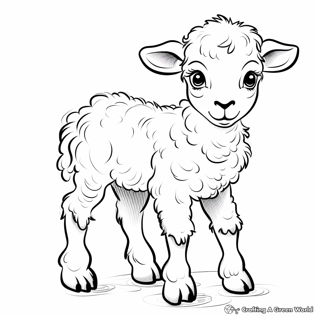 Whimsy Baby Sheep (Lamb) Coloring Pages 4