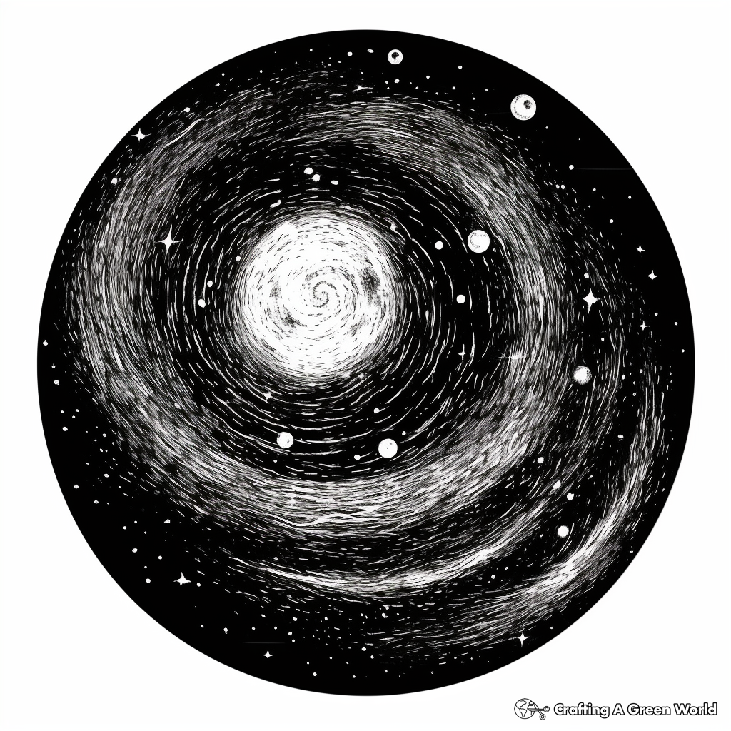 Whirlpool Galaxy Coloring Pages for Adults 4