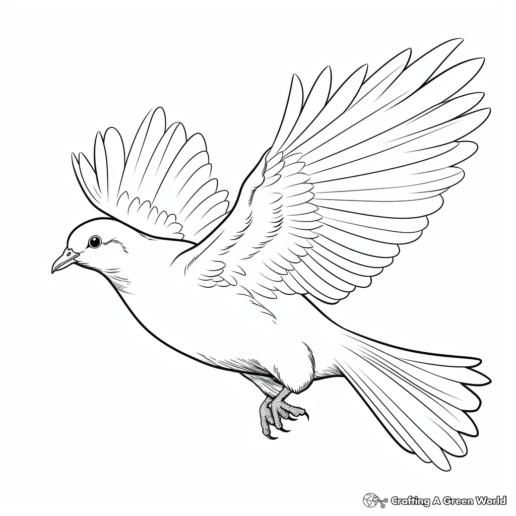 White Dove Symbolizing Peace Coloring Pages 1