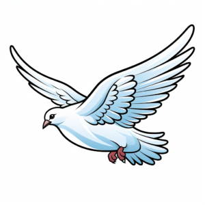 White Dove Symbolizing Peace Coloring Pages 3