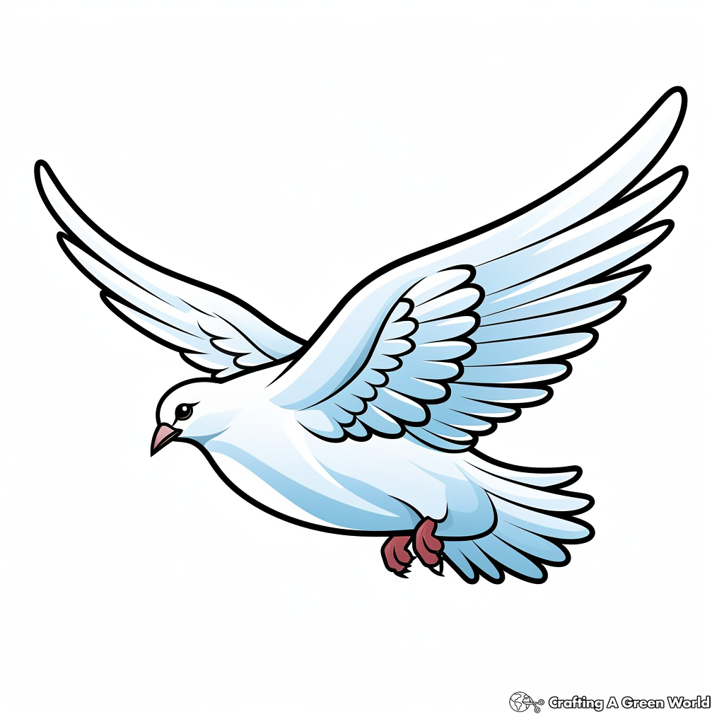 White Dove Symbolizing Peace Coloring Pages 3
