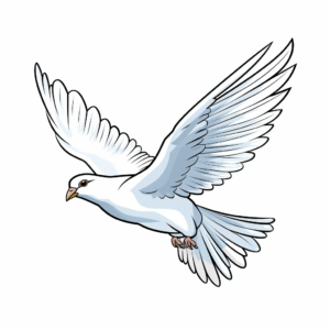 White Dove Symbolizing Peace Coloring Pages 4