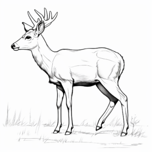White Tailed Deer Profile View Coloring Page 2