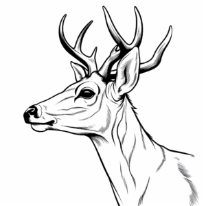 White Tailed Deer Profile View Coloring Page 4