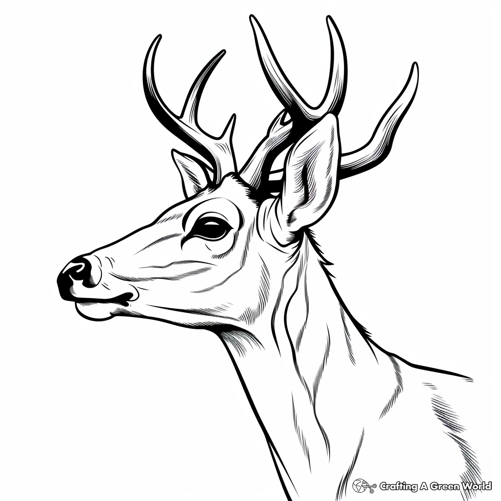 White Tailed Deer Profile View Coloring Page 4