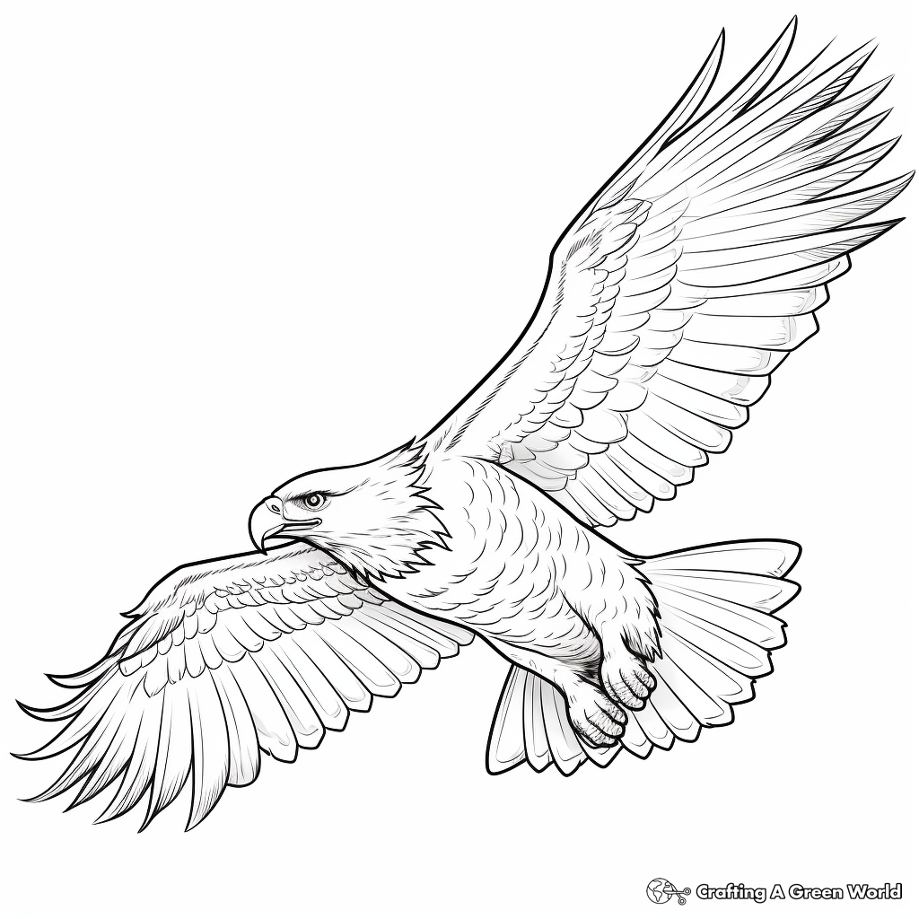 White-tailed Eagle Soaring Through the Clouds Coloring Sheets 3